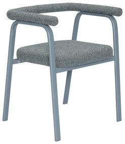 Sivé čalúnené jedálenské kreslá v súprave s podrúčkami 2 ks Ecto – Hübsch