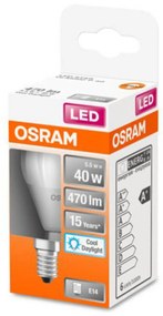 OSRAM Classic P LED žiarovka E14 4,9W 6.500K matná