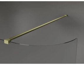 Mexen Kioto, sprchová zástena Walk-In 130 x 200 cm, 8mm číre sklo, zlatý matný profil, 800-130-101-55-06