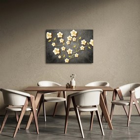 Obraz - Zlatý ker v čiernom pozadí (70x50 cm)