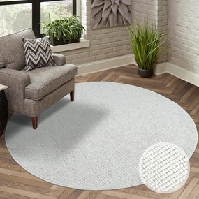 Dekorstudio Moderný okrúhly koberec LINDO 8843 - krémový Priemer koberca: 200cm