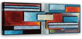 Obraz na plátně Moderní abstraktní modrá červená - 120x40 cm