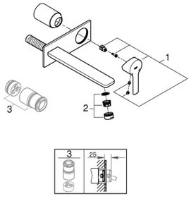 GROHE 23444001 - Umývadlová dvojotvorová batéria LINEARE 207 mm lesklý chróm