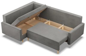 Rohová rozkladacia sedačka BLANK Elegant ľavá, svetlosivá