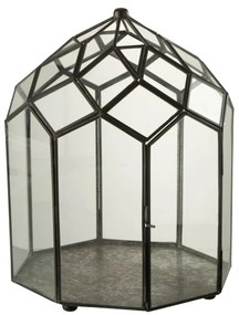 Čierny kovový domáci skleník Terrarium - 25*25*38 cm