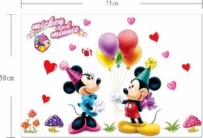 Veselá Stena Samolepka Mickey Mouse a Minnie Veľkosť: 75 x 120 cm