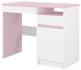 Detský písací stôl N40 - BEZ MOTÍVU - biely/ružový