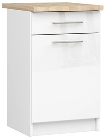 Dolná kuchynská skrinka Ozara S50 SZ3 (biela + biely lesk). Akcia -20%. Vlastná spoľahlivá doprava až k Vám domov. 1071142