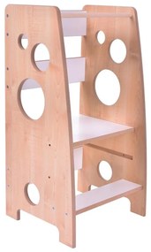 Učiaca veža LINDA biela/javor