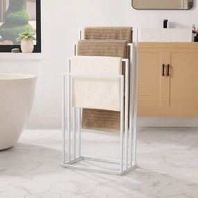 Stojan na uteráky 4- ramenami biely