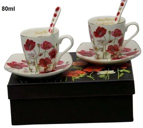 Set 2 ks šálok s podšálkou espresso 80 ml, Maky, QUEEN ISABELL