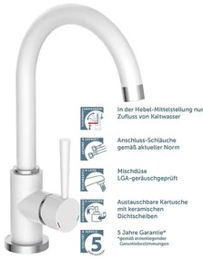 Schütte Kuchynská batéria Cornwall (biela/chrómová)  (100335838)