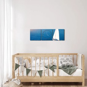 Obraz - Výlet loďou (s hodinami) (90x30 cm)