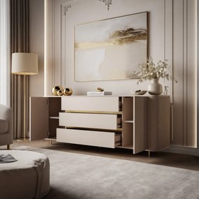 KOMODA PORTOFINO GOLD BÉŽOVÁ 180 cm