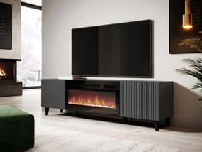 TV stolík/skrinka s krbom 180 Tilderi Grey, Farby: antracit
