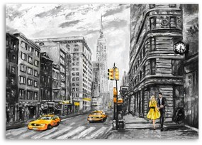 Obraz na plátně Newyorské taxi jako malované - 100x70 cm