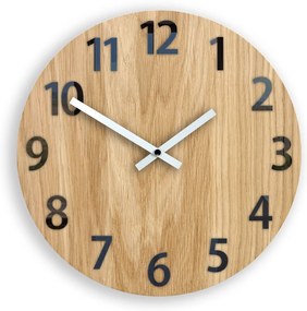 Dřevěné nástěnné hodiny Amadeus 33 cm bílé/černé