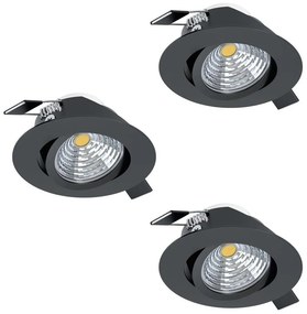 Eglo 900747 - SADA 3x LED Stmievateľné podhľadové svietidlo SALICETO LED/6W/230V