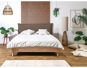 Hnedá/prírodná dvojlôžková posteľ s roštom 180x200 cm Charlie – Bobochic Paris