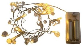 DECOLED Svetelná reťaz LED na batérie, kryštály, teplá biela, 10 diód, 1,3 m