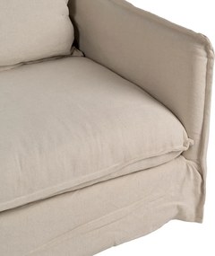 Krémová ľanová pohovka 200 cm – Ixia