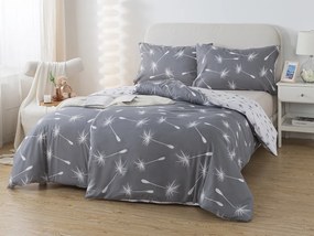 XPOSE® Bavlnené obliečky DANDELIA DUO na dve postele - sivé/biele