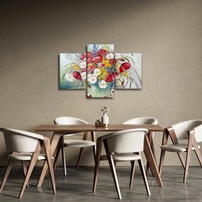 Obraz vázy s divokými kvetmi (90x60 cm)