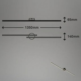 Briloner 3717-025 - LED Prisadený luster REY 2xLED/12W/230V čierna