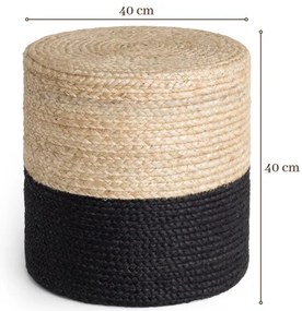 Taburetka Hanse Home JUTTA naturálna zlatá / čierna