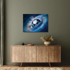 Obraz - Futbalová lopta vo vesmíre (70x50 cm)