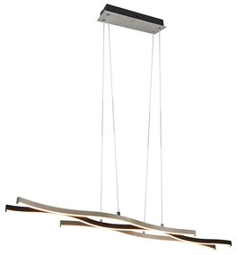 Dizajnové závesné svietidlo čierne so striebornou farbou vrátane LED stmievateľné - Blaze