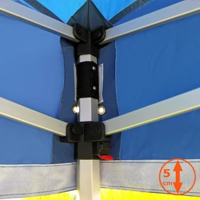 BRIMO Nožnicový altánok 3x4,5m - s 3 stenami - Modrá 5