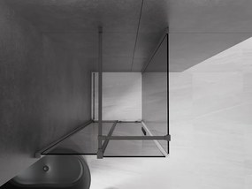 Mexen Velar, sprchový kút s posuvnými dverami 90 x 90 cm, 8mm šedé sklo, grafit brúsený, 871-090-090-41-66