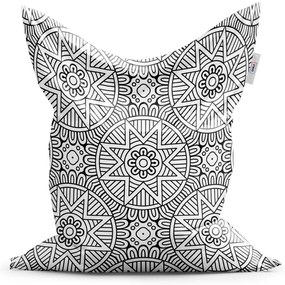 Sedací vak Classic hviezdy mehendi - detský, čierna / biela