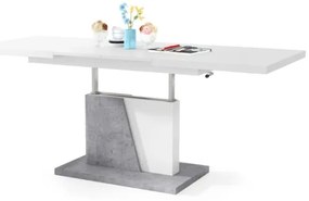 Rozkladací konferenčný/jedálenský stôl so zvíhacou doskou NINO biela/šedá betón