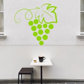Veselá Stena Samolepka Strapec hroznového vína Farba: zelená, Veľkosť: 60 x 60 cm