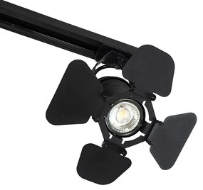 Inteligentný koľajnicový systém čierny 3-svetlá vrátane Wi-Fi GU10 - Movie