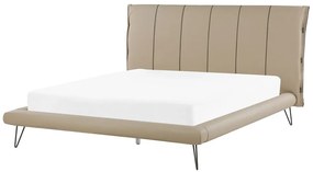 Béžová posteľ z umelej kože 160 x 200 cm  BETIN Beliani