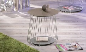 Odkladací stolík Rivoli, kov/cappuccino sklo