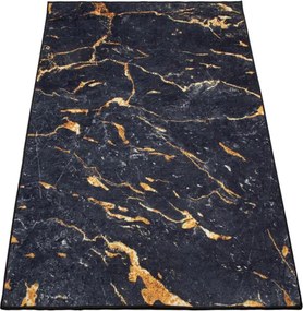 Protišmykový koberec MILANO 90055-01 čierny / zlatý