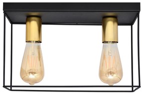 Stropné svietidlo FINN 2xE27/15W/230V čierna/zlatá