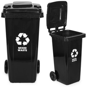 MULTISTORE Odpadkový kôš na zmiešaný odpad 120L  - gumené kolesá