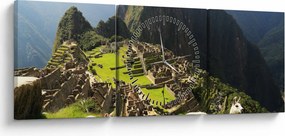 Obraz - Lamy v Machu Picchu (s hodinami) (90x30 cm)