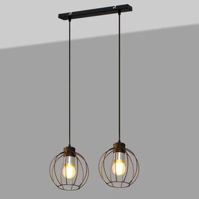 Luster na lanku STARLIGHT 2xE27/15W/230V čierna/strieborná