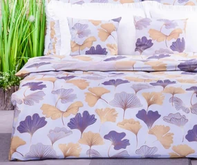 Obliečky Deluxe bavlnené Ginko Sivé 200x140cm+90x70cm TiaHome