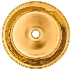 Invena Kos, keramické umývadlo na dosku 415x415x135 mm, zlatá lesklá, INV-CE-38-009-C