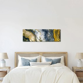 Obraz - Zlatá abstrakcia (s hodinami) (90x30 cm)