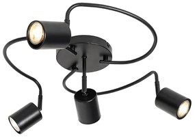 Moderné stropné bodové svetlo čierne nastaviteľné 4-svetlo - Java