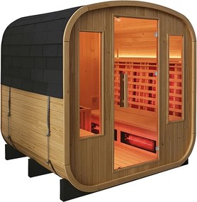 BPS-koupelny Záhradná kombinovaná sudová sauna 2v1 HYD-4023 - Infrasauna + fínska sauna 180x200, 4-6 osôb
