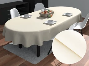 Biante Teflónový oválny obrus TF-037 Smotanový bez vzoru 100x160 cm